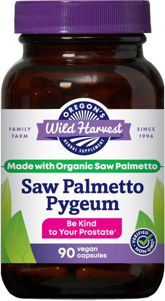 Oregon's Wild Harvest Organic Saw Palmetto Pygeum Herbal Supplement in Vegan Capsules - 90 Count