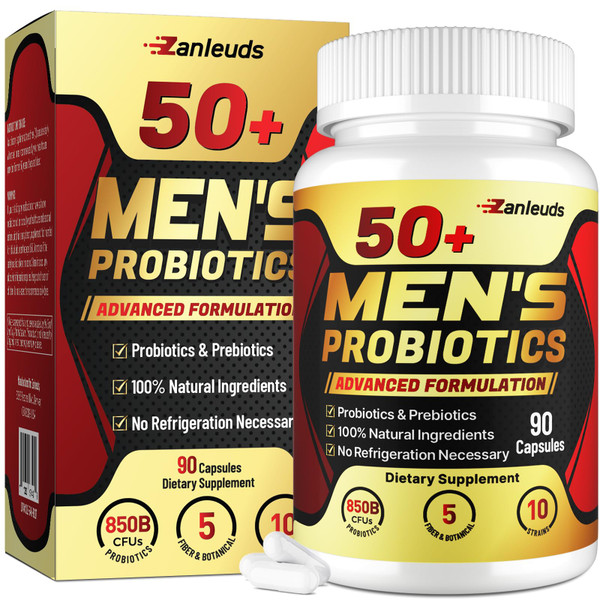 Probiotics for Men 50+, 850B CFU, Gut & Digestive Health, Immune, 90 Caps