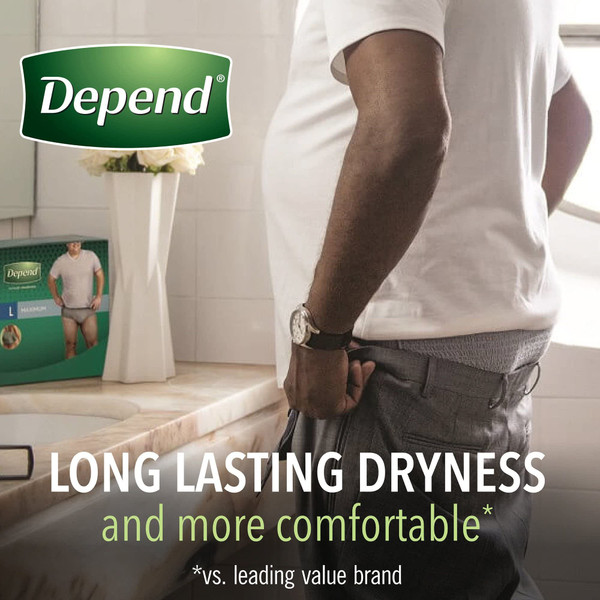 Depend Fresh Protection Disposable Underwear Male Waistband Style X-Large, 53746, 52 Ct