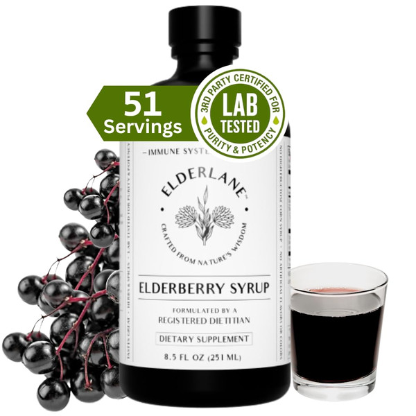 Elderlane Elderberry Syrup, Immune Boosters for Adults & Kids, 8.5oz