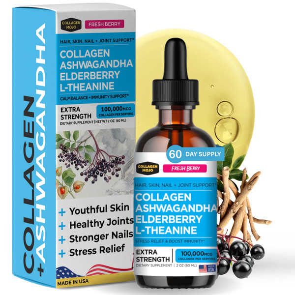 Liquid Collagen Peptides for Women with Ashwagandha & L-Theanine