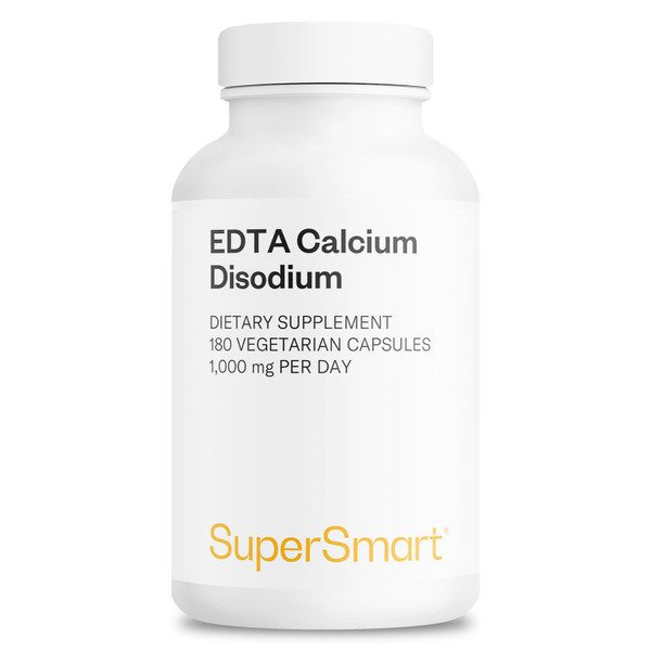 Supersmart - EDTA 1000mg per Day - Calcium Disodium EDTA Supplement | Non-GMO & Gluten Free - 180 Vegetarian Capsules