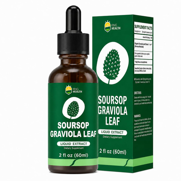 KingHealth Soursop Bitters Liquid, Organic Soursop Leaves Extract, 2 Fl Oz