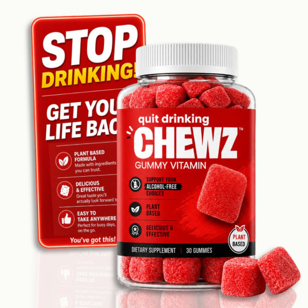 Health Chews Quit Drinking Alcohol Aid | 100% Drug-Free, Natural, Works Fast, Support Gummies to Help Less Cravings, Suppress Triggers, Before, During & After Quitting