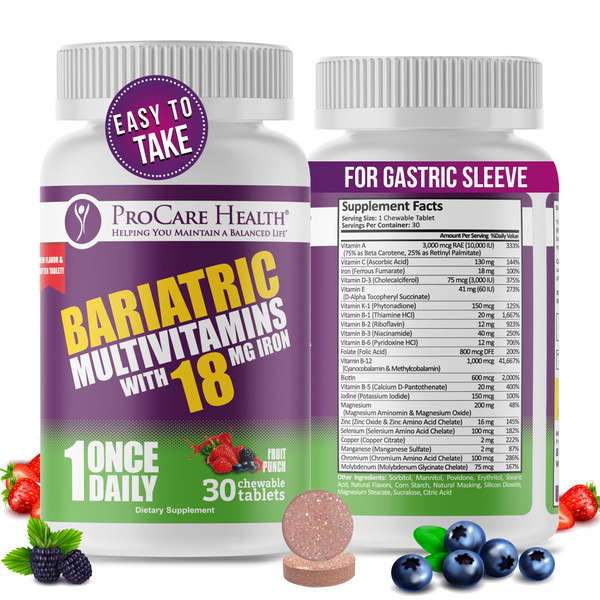Core-18 Bariatric Multivitamin | Fruit Punch | Chewable | 30ct