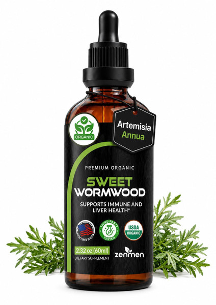 Zenmen Organic Sweet Wormwood Extract (Artemisia Annua) – Digestive & Immune Support, Antioxidant – 2.32 fl oz Liquid Drops, Vegan, Made in USA