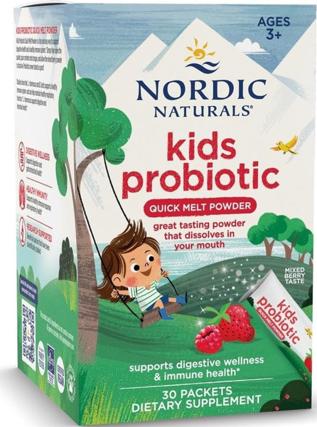 Nordic Naturals Kids Probiotic Powder, 3B CFU, Berry - 30 Packets