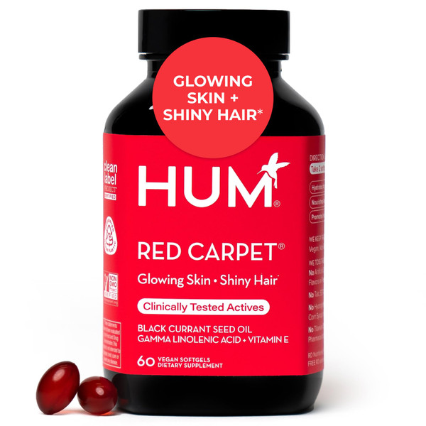 HUM Red Carpet Skin & Hair Supplement Omega 3 Black Currant Oil, 60 Count