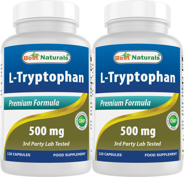 Best Naturals L-Tryptophan 500 mg 120 Capsules (120 Count (Pack of 2))