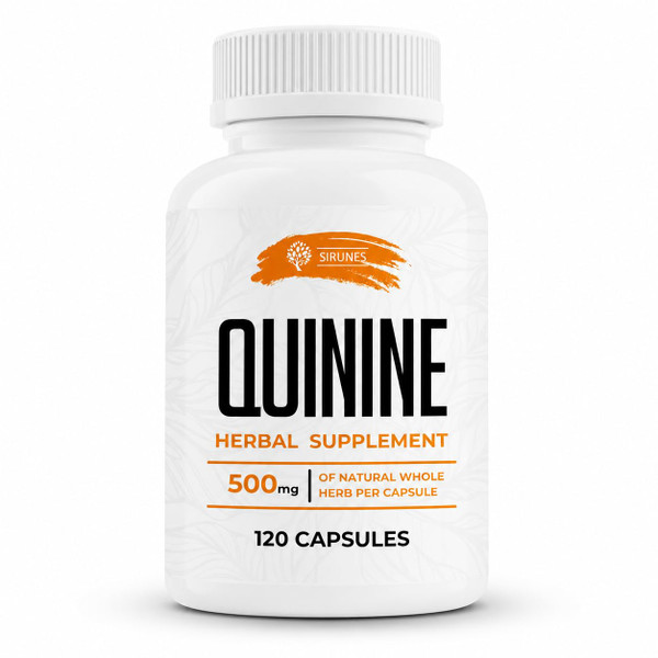 Leg Cramps Relief Quinine Capsules – Natural Cinchona Bark Supplement for Cramp Defense & Digestive Health – 500 mg Quinine Pills, 120 Tablets, Non-GMO, Gluten-Free
