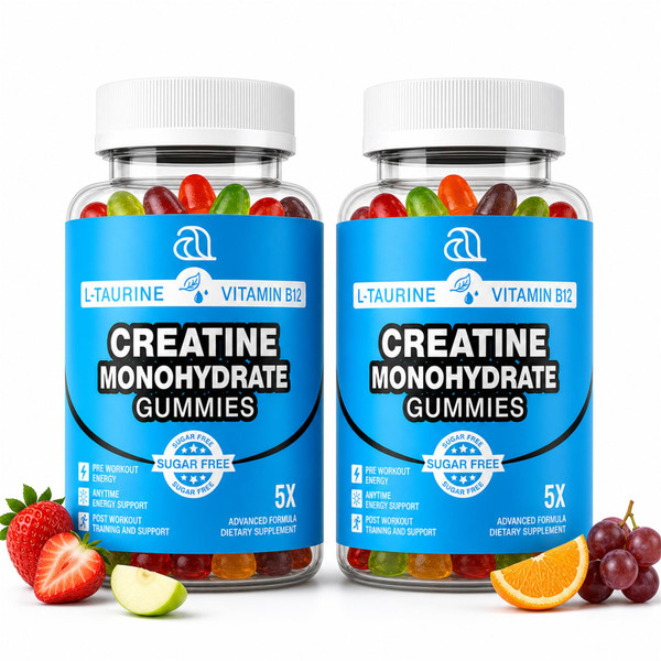 DRZIHOOCH Creatine Gummies for Women & Men - Creatine Monohydrate Gummies Tasty Chewable Supplement, Muscle Support & Energy Boost (Pack of 2)