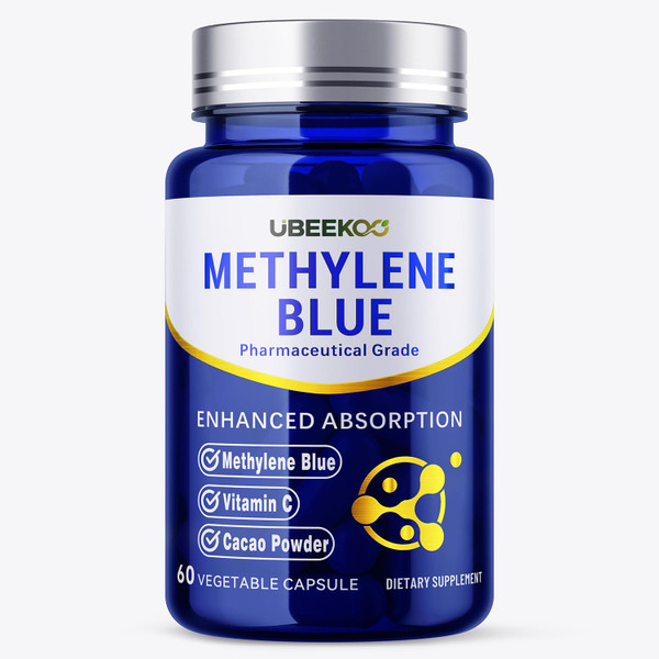 UBEEKOO Methylene Blue Capsules, 30mg Pharma Grade, 60 Vegan Capsules