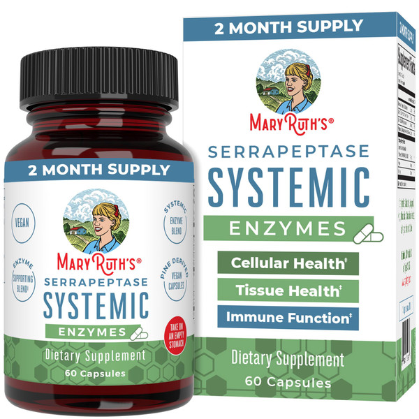 MaryRuth's Serrapeptase Enzymes Capsules, 60 Count, Vegan