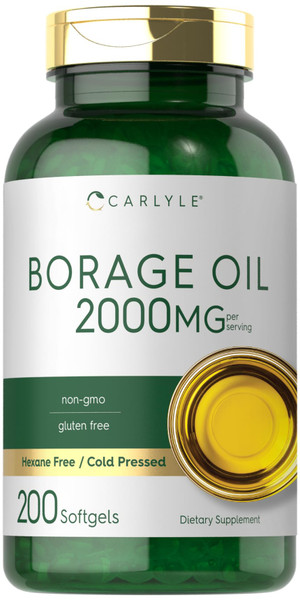 Carlyle Borage Oil Supplement | 2000mg | 200 Softgel Capsules