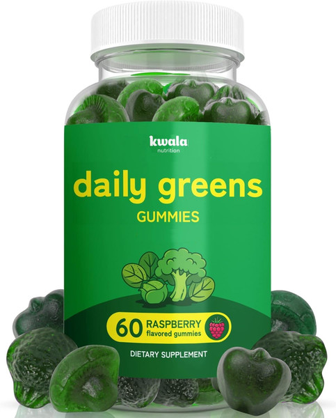 Kwala Nutrition Super Greens Gummies - with Spirulina - 60 Gummies