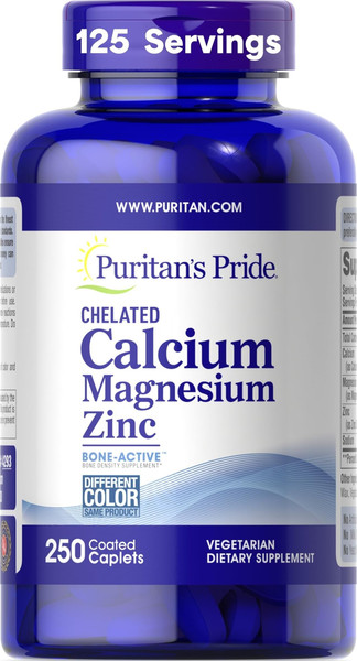 Puritan's Pride Premium Chelated Calcium Magnesium Zinc with Bone-Active™