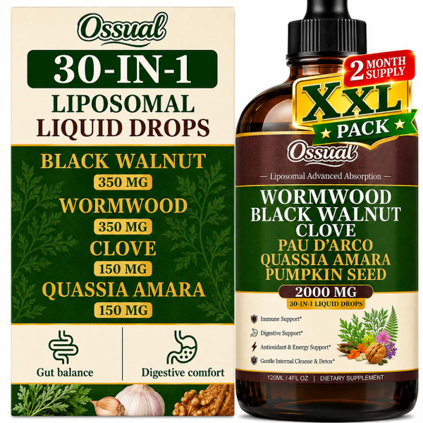 30-in-1 Liposomal Wormwood Black Walnut Clove Cleanse Tincture, 4 Fl Oz
