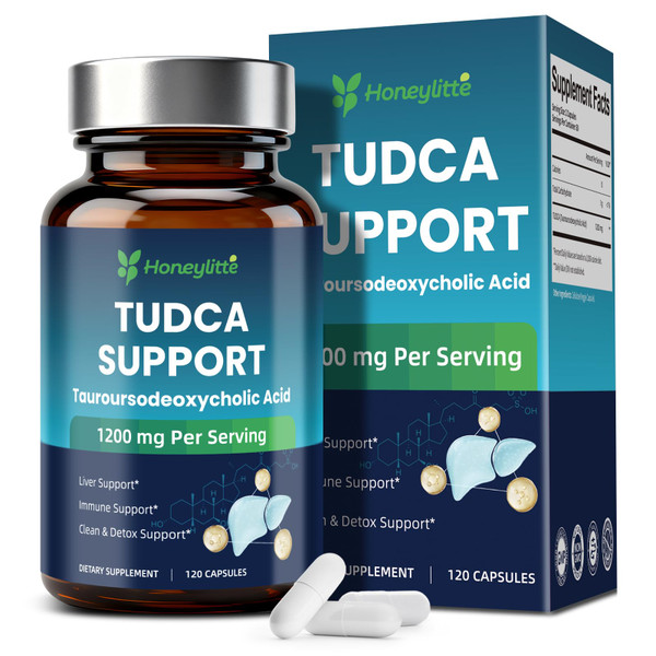 Honeylitte TUDCA 1200mg Bile Salts for Liver & Digestive Health