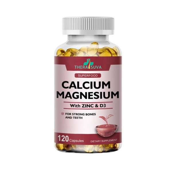 Extra Strength Calcium 1000mg + Magnesium + D3 + Zinc, Complex Supplement for Bone and Immune Health, 2 Month Supply, 120 Softgels