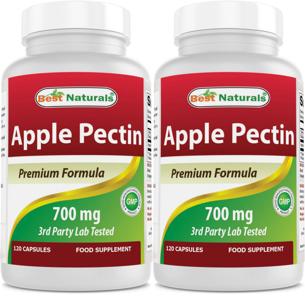 Best Naturals Apple Pectin 700 mg - Dietary Fiber - Intestinal Support - 120 Capsules (120 Count (Pack of 2))