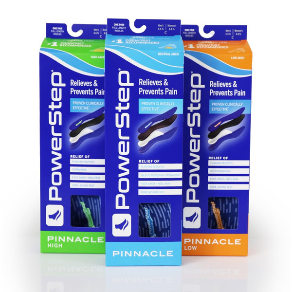 PowerStep Pinnacle Insoles, Orthotics for Plantar Fasciitis Relief, Made in USA Orthotic Insoles, Arch Support Inserts with Moderate Pronation, #1 Podiatrist Recommended (M 10-10.5, W 12-12.5)