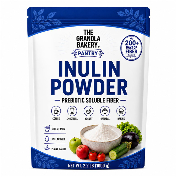 TGB Inulin Powder, Flavorless Soluble Prebiotic Dietary Fiber, 2.2lb Bag