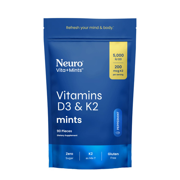 Neuro Vitamin D3 K2 Mints, Peppermint, 90 Count