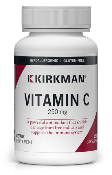 Kirkman - Vitamin C 250 mg - 250 capsules - Powerful Antioxidant - Supports Immune Health - Hypoallergenic