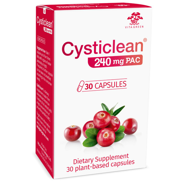 Cysticlean Cranberry PAC Supplement – 240 mg PAC, Sugar-Free – Urinary Tract Infection Support – Most Effective Cranberry Pills for Cystitis & Interstitial Cystitis Relief