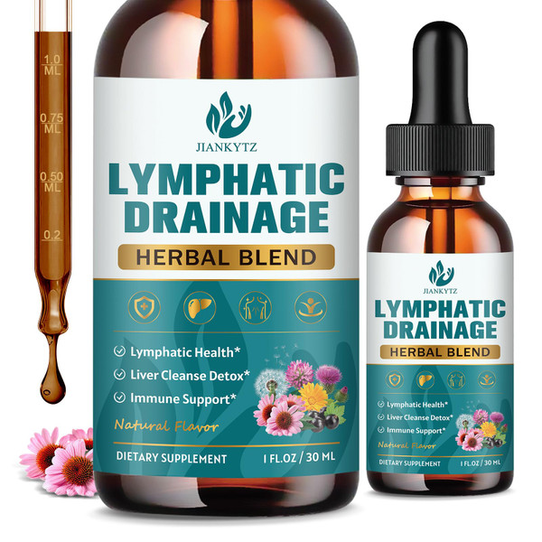 (2 Pack) Lymph System Wellness Drops - Lymphatic Support, Liver Health Support, Immune Support, Lymphatic Support Liquid Drops with Echinacea, Elderberry, Dandelion, Cleavers, Milk Thistle, 1 Fl Oz