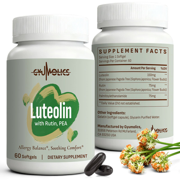 Gyumolics 2pcs Luteolin 150mg Soothing Comfort Supplement 120 Softgels