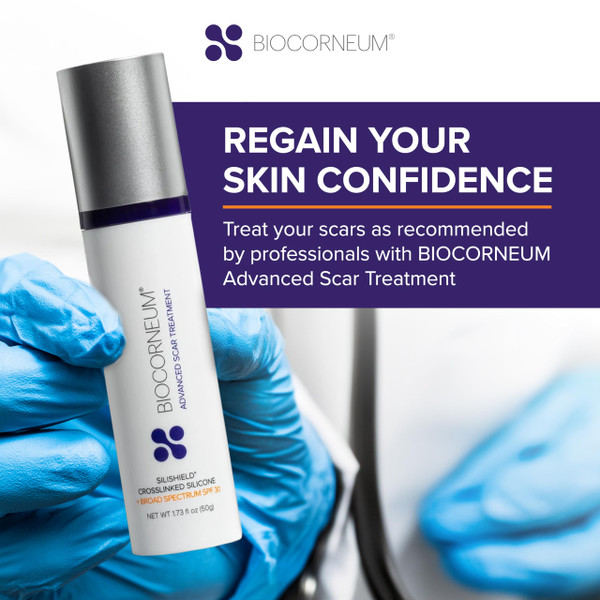 Biocorneum Advanced Scar Treatment – Silicone Scar Gel with SPF 30 & Silishield® 20g – Scar Cream for Surgical Scars, C-Section & Acne – Fast Drying, Water Resistant Scar Removal Gel for Children