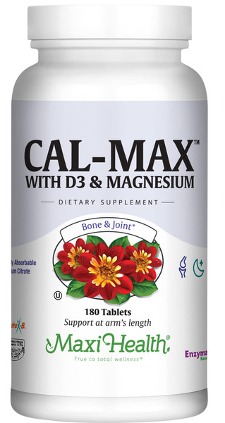 Maxi Health® Cal Max Calcium 1000mg, D3 & Magnesium (180 Tablets)