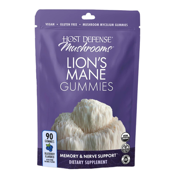 Host Defense Lion's Mane Gummies, Nervous System Support, 90 Gummies