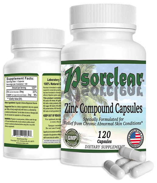 Psorclear-Psoriasis & Eczema Relief | A Proven Effective and All-Natural Product for Psoriasis Eczema & Rosacea Relief that Works - Rated One of the Best (120 Count Bottle)