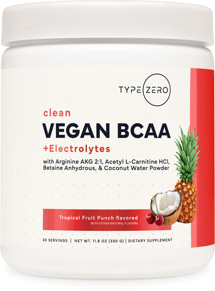 Type Zero Ultra Clean Vegan BCAA Powder + Electrolytes Tropical Fruit Punch