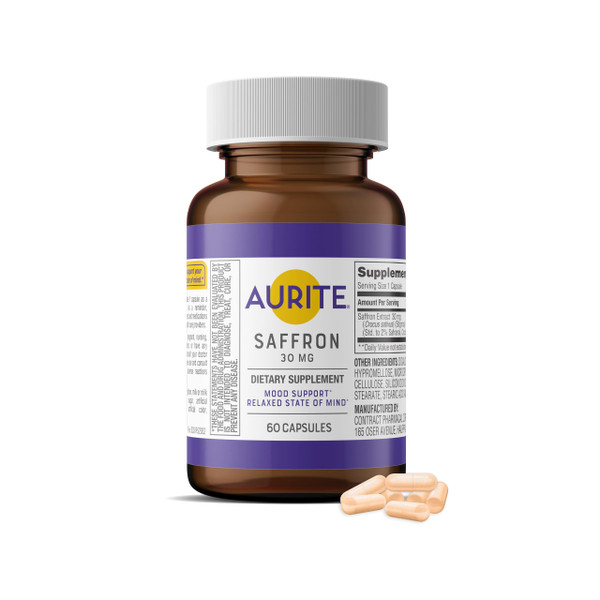 Aurite Saffron 30mg Mood Memory Support Supplement 60 Count