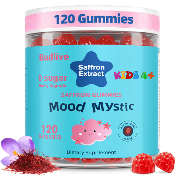 BudLive Mood Mystic Saffron Gummies for Kids 4+,Saffron Extract Supplements