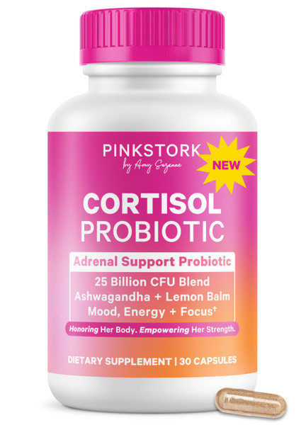 Pink Stork Cortisol Probiotic for Women, 30 Capsules