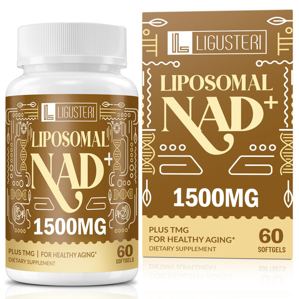 LIGUSTERI 1500 MG Liposomal NAD+, 98%+ Absorption, NAD+ Supplement for Women & Men with TMG, for Aging Defense, Cellular Energy, Heart & Brain Function, Longevity, 60 Softgels