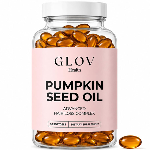 GLOV Pumpkin Seed Oil Softgels, Daily Hair Support, 90 Softgels