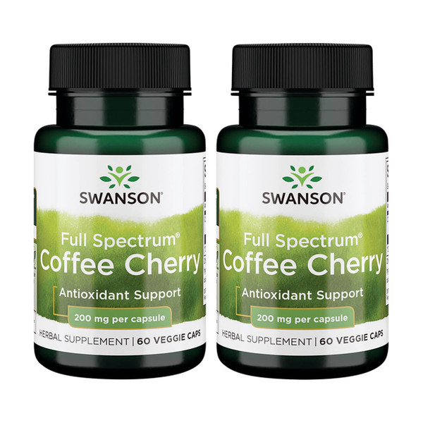 Swanson Full Spectrum Coffee Cherry, 200 mg, 60 Veggie Capsules, 2 Pack