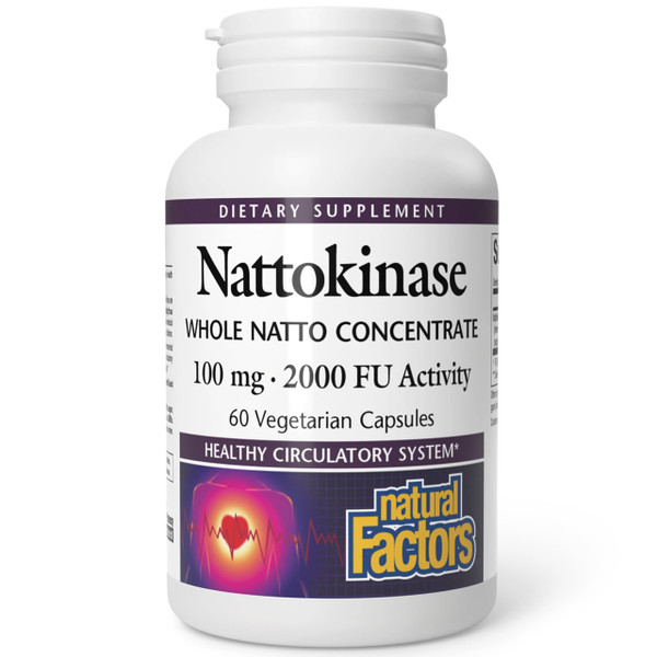 Natural Factors - Nattokinase 100mg, Supports Circulatory Health, 60 Vegetarian Capsules