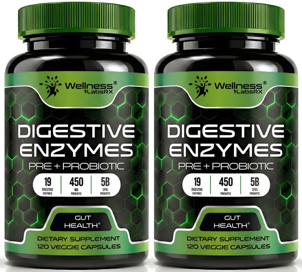 Digestive Enzymes with Probiotics and Prebiotics 450mg, 240 Count