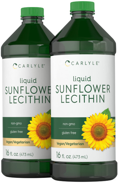 Carlyle Sunflower Lecithin Liquid | 16 fl oz (Pack of 2)
