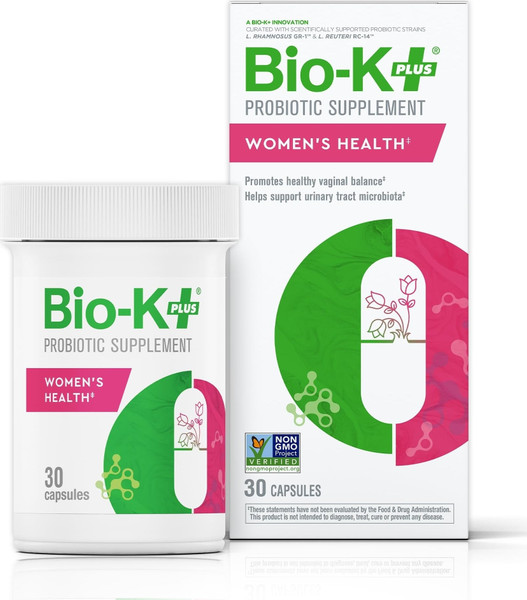 Bio-K+ Women's Health Probiotic, Vaginal & Urinary Support, Vegan, 30 Caps