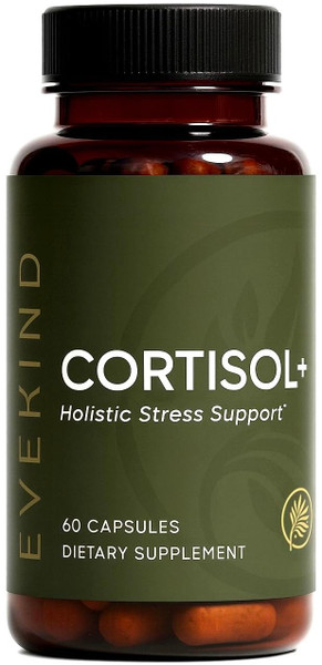 EVEKIND Cortisol Supplement for Women | Stress & Adrenal Support | KSM-66® Ashwagandha, Rhodiola, L-Theanine | Mood, Energy & Hormone Balance Support | 60 Capsules