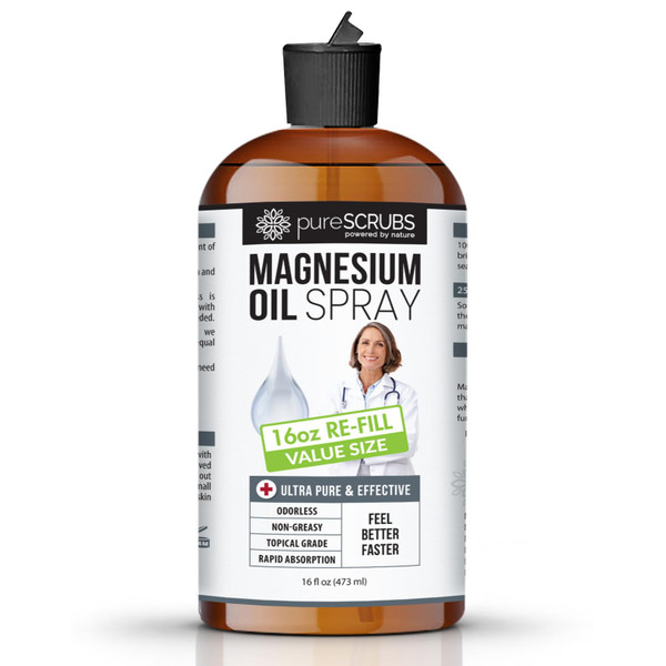 Ultra Pure Magnesium Oil, Chloride Brine - 16oz Re-Fill (12 Month Supply)
