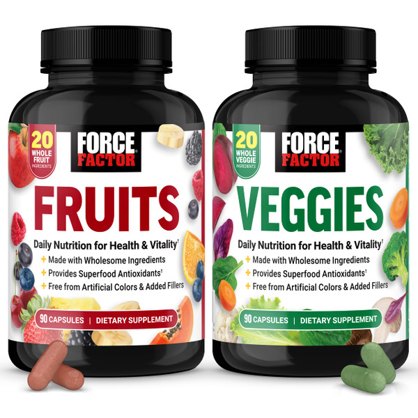 Force Factor Fruits & Veggies, Fruit & Vegetables Supplements for Adults