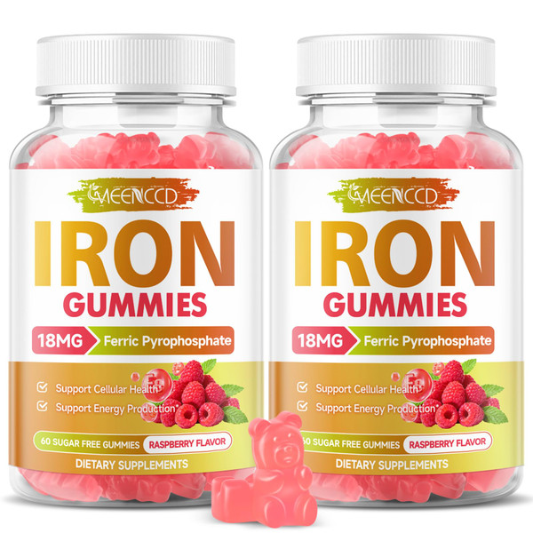 Iron Gummies with Vitamin C for Better Absorption | Energy Support | 120 Ct